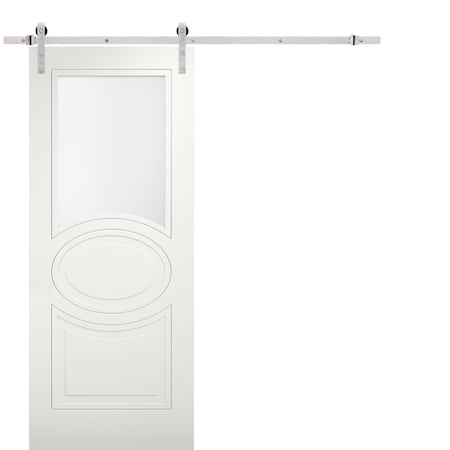 Vdomdoors Barn Interior Door, 36" x 96", White MELA7012BD-S-WS-3696